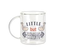 Fabulous Mug Verre Double Paroi - Little But Strong Dumbbells Muscle Workout - Tasse a Cafe et The Isotherme 330ml Effet Suspendu Anti-Brulure Imprime en France