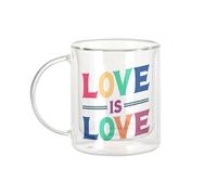 Fabulous Mug Verre Double Paroi - Love is Love LGBTQ+ Gay Lesbian Rainbow - Tasse a Cafe et The Isotherme 330ml Effet Suspendu Anti-Brulure Imprime en France