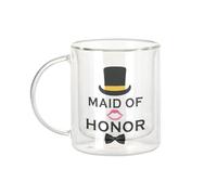 Fabulous Mug Verre Double Paroi - Maid of Honor Wedding Gentleman Tuxedo - Tasse a Cafe et The Isotherme 330ml Effet Suspendu Anti-Brulure Imprime en France
