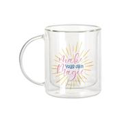 Fabulous Mug Verre Double Paroi - Make Your Own Magic Typographie Message Motivation Positivité - Tasse a Cafe et The Isotherme 330ml Effet Suspendu Anti-Brulure Imprime en France