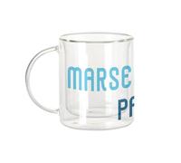Fabulous Mug Verre Double Paroi - Marseille 1 - Paris 0 Sport Foot Champion Ballon C1 Tasse a Cafe et The Isotherme 330ml Effet Suspendu Anti-Brulure Imprime en France