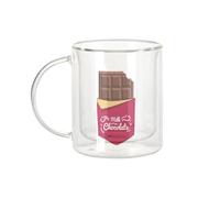 Fabulous Mug Verre Double Paroi - Milk Chocolate Surprise Pocket Illustration Drawing - Tasse a Cafe et The Isotherme 330ml Effet Suspendu Anti-Brulure Imprime en France