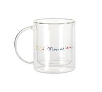 Fabulous Mug Verre Double Paroi - Mondrian Signature Peintre Artiste Cubisme Abstrait De Stijl - Tasse a Cafe et The Isotherme 330ml Effet Suspendu Anti-Brulure Imprime en France