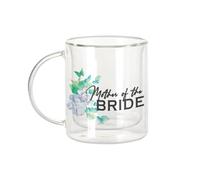 Fabulous Mug Verre Double Paroi - Mother of the Bride Wedding Bridal Blue Flowers - Tasse a Cafe et The Isotherme 330ml Effet Suspendu Anti-Brulure Imprime en France