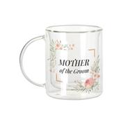 Fabulous Mug Verre Double Paroi - Mother of the Groom Bride Floral Frame - Tasse a Cafe et The Isotherme 330ml Effet Suspendu Anti-Brulure Imprime en France
