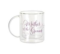 Fabulous Mug Verre Double Paroi - Mother of the Groom Calligraphie Mariage Noces Fiancé - Tasse a Cafe et The Isotherme 330ml Effet Suspendu Anti-Brulure Imprime en France