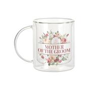 Fabulous Mug Verre Double Paroi - Mother of the Groom Wedding Bride Flower Bouquet - Tasse a Cafe et The Isotherme 330ml Effet Suspendu Anti-Brulure Imprime en France