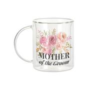 Fabulous Mug Verre Double Paroi - Mother of the Groom Wedding Bride Watercolor Bouquet - Tasse a Cafe et The Isotherme 330ml Effet Suspendu Anti-Brulure Imprime en France