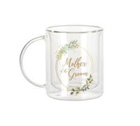 Fabulous Mug Verre Double Paroi - Mother of the Groom Wedding Flower Circle - Tasse a Cafe et The Isotherme 330ml Effet Suspendu Anti-Brulure Imprime en France