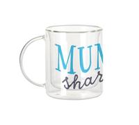 Fabulous Mug Verre Double Paroi - Mummy Shark Family Cute - Tasse a Cafe et The Isotherme 330ml Effet Suspendu Anti-Brulure Imprime en France