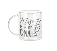 Fabulous Mug Verre Double Paroi - Music Is in My DNA Music Musician Instrument - Tasse a Cafe et The Isotherme 330ml Effet Suspendu Anti-Brulure Imprime en France