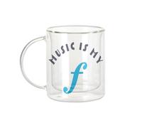 Fabulous Mug Verre Double Paroi - Music Is my Forte Music Musician Classical - Tasse a Cafe et The Isotherme 330ml Effet Suspendu Anti-Brulure Imprime en France
