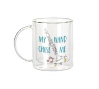 Fabulous Mug Verre Double Paroi - My Wand Chose Me Music Musician Instrument - Tasse a Cafe et The Isotherme 330ml Effet Suspendu Anti-Brulure Imprime en France