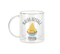 Fabulous Mug Verre Double Paroi - Nacho Average Person Pun Food Street Food Chips - Tasse a Cafe et The Isotherme 330ml Effet Suspendu Anti-Brulure Imprime en France