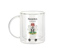 Fabulous Mug Verre Double Paroi - Nigeria Is Callling Me Coat of Arms History - Tasse a Cafe et The Isotherme 330ml Effet Suspendu Anti-Brulure Imprime en France