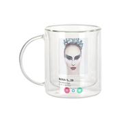 Fabulous Mug Verre Double Paroi - Nina S. The Black Swan Social Network Dating Love - Tasse a Cafe et The Isotherme 330ml Effet Suspendu Anti-Brulure Imprime en France