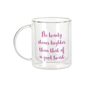 Fabulous Mug Verre Double Paroi - No Beauty Shines Brighter Citation Inspirante Motivation - Tasse a Cafe et The Isotherme 330ml Effet Suspendu Anti-Brulure Imprime en France
