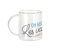 Fabulous Mug Verre Double Paroi - On recommence les Vacances ? J'étais pas Prête - Tasse a Cafe et The Isotherme 330ml Effet Suspendu Anti-Brulure Imprime en France
