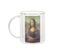 Fabulous Mug Verre Double Paroi - Peinture Léonard de Vinci Mona Lisa La Joconde Art Oeuvre Classique - Tasse a Cafe et The Isotherme 330ml Effet Suspendu Anti-Brulure Imprime en France