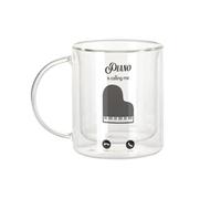 Fabulous Mug Verre Double Paroi - Piano Is Calling Me Classical Music Musician - Tasse a Cafe et The Isotherme 330ml Effet Suspendu Anti-Brulure Imprime en France