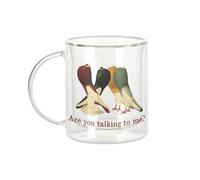 Fabulous Mug Verre Double Paroi - Pigeons - Are you talking to me? Biology Illustration Ancient Tasse a Cafe et The Isotherme 330ml Effet Suspendu Anti-Brulure Imprime en France