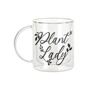 Fabulous Mug Verre Double Paroi - Plant Lady Plants Pot Gardening Nature - Tasse a Cafe et The Isotherme 330ml Effet Suspendu Anti-Brulure Imprime en France