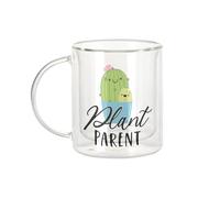 Fabulous Mug Verre Double Paroi - Plant Parent Plants Pot Gardening Cactus - Tasse a Cafe et The Isotherme 330ml Effet Suspendu Anti-Brulure Imprime en France