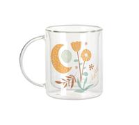 Fabulous Mug Verre Double Paroi - Plantes Minimaliste Boho-chic Fleurs Dream - Tasse a Cafe et The Isotherme 330ml Effet Suspendu Anti-Brulure Imprime en France