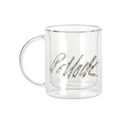 Fabulous Mug Verre Double Paroi - Pollock Signature Célèbre Peintre Artiste Abstrait Expressionisme - Tasse a Cafe et The Isotherme 330ml Effet Suspendu Anti-Brulure Imprime en France