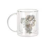 Fabulous Mug Verre Double Paroi - Pollock Signature Peinture Artiste Abstrait Expressionisme - Tasse a Cafe et The Isotherme 330ml Effet Suspendu Anti-Brulure Imprime en France