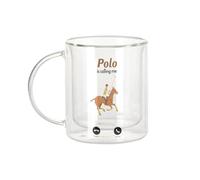 Fabulous Mug Verre Double Paroi - Polo Is Calling Me Sport Horse Animals - Tasse a Cafe et The Isotherme 330ml Effet Suspendu Anti-Brulure Imprime en France