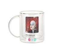 Fabulous Mug Verre Double Paroi - Red Queen Alice Wonderland Social Network Meeting Love - Tasse a Cafe et The Isotherme 330ml Effet Suspendu Anti-Brulure Imprime en France
