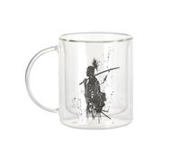 Fabulous Mug Verre Double Paroi - Samourai Shadows Katana Japan Bushido - Tasse a Cafe et The Isotherme 330ml Effet Suspendu Anti-Brulure Imprime en France