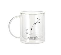 Fabulous Mug Verre Double Paroi - Scorpio Sign Astrology Star Divination Constellation Minimalist - Tasse a Cafe et The Isotherme 330ml Effet Suspendu Anti-Brulure Imprime en France