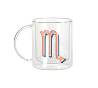 Fabulous Mug Verre Double Paroi - Scorpion Signe astrologie Zodiaque Astres Métaphore Symbole Figure Allegorie - Tasse a Cafe et The Isotherme 330ml Effet Suspendu Anti-Brulure Imprime en France