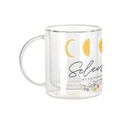Fabulous Mug Verre Double Paroi - Selenophile Night Sky Moon Bohemian - Tasse a Cafe et The Isotherme 330ml Effet Suspendu Anti-Brulure Imprime en France