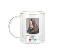Fabulous Mug Verre Double Paroi - Sheev Palpatine Réseau Social Rencontre Amour Sith - Tasse a Cafe et The Isotherme 330ml Effet Suspendu Anti-Brulure Imprime en France