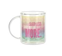 Fabulous Mug Verre Double Paroi - Sleep Less Dream More Citation Inspirante Motivation - Tasse a Cafe et The Isotherme 330ml Effet Suspendu Anti-Brulure Imprime en France