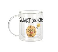 Fabulous Mug Verre Double Paroi - Smart Cookie Jeux de Mots Nourriture Street Food - Tasse a Cafe et The Isotherme 330ml Effet Suspendu Anti-Brulure Imprime en France