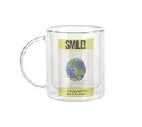 Fabulous Mug Verre Double Paroi - Smile! is the end of the World Collage Vintage Illustration Art Humour Parodie - Tasse a Cafe et Isotherme 330ml Effet Suspendu Anti-Brulure Imprime en France