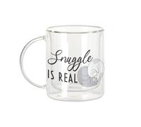 Fabulous Mug Verre Double Paroi - Snuggle is Real Cat Pets Cute - Tasse a Cafe et The Isotherme 330ml Effet Suspendu Anti-Brulure Imprime en France