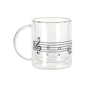 Fabulous Mug Verre Double Paroi - Sofa Music Musician Instrument Score - Tasse a Cafe et The Isotherme 330ml Effet Suspendu Anti-Brulure Imprime en France