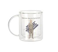 Fabulous Mug Verre Double Paroi - Spécimen Rare de Capitaliste Illustration Ancienne - Tasse a Cafe et The Isotherme 330ml Effet Suspendu Anti-Brulure Imprime en France