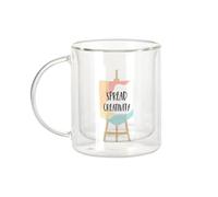 Fabulous Mug Verre Double Paroi - Spread Creativity Poche Tableau Peinture Dessin - Tasse a Cafe et The Isotherme 330ml Effet Suspendu Anti-Brulure Imprime en France