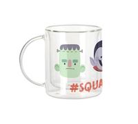 Fabulous Mug Verre Double Paroi - Squad Goals Petits Monstres Halloween Vampire Zombie Momie - Tasse a Cafe et The Isotherme 330ml Effet Suspendu Anti-Brulure Imprime en France