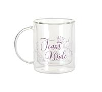 Fabulous Mug Verre Double Paroi - Team Bride Wedding Bride Calligraphy - Tasse a Cafe et The Isotherme 330ml Effet Suspendu Anti-Brulure Imprime en France