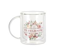 Fabulous Mug Verre Double Paroi - Team Groom Wedding Bride Flower Bouquet - Tasse a Cafe et The Isotherme 330ml Effet Suspendu Anti-Brulure Imprime en France