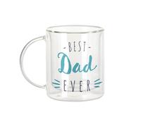 Fabulous Mug Verre Double Paroi - The Best Dad Ever Papa Père Famille - Tasse a Cafe et The Isotherme 330ml Effet Suspendu Anti-Brulure Imprime en France