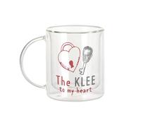 Fabulous Mug Verre Double Paroi - The Klee To my Heart Jeu de Mot Amour Art Peinture - Tasse a Cafe et The Isotherme 330ml Effet Suspendu Anti-Brulure Imprime en France