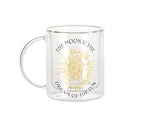 Fabulous Mug Verre Double Paroi - The Moon is the Dream of Sun Quote Bohemian - Tasse a Cafe et Isotherme 330ml Effet Suspendu Anti-Brulure Imprime en France